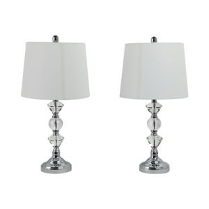 BISHOPHOLM SET OF 2 SILVER LAMPS 26 (IN) 5