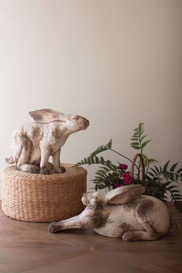 Faux Concrete Sitting Rabbit