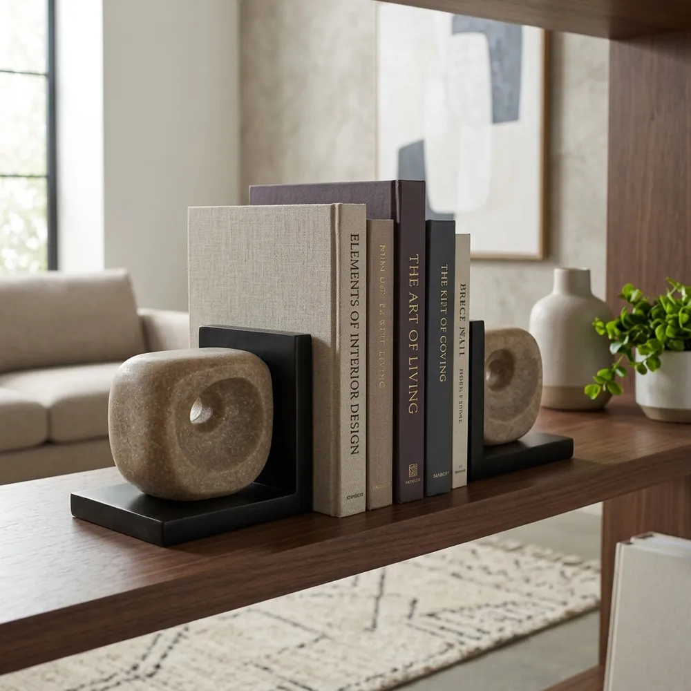 LYNNPARK SET OF 2 BROWN BOOKENDS 6 (IN)