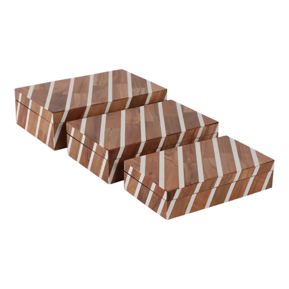HARVEYWELL SET OF 3 BROWN BOXES 4 (IN)