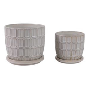 LEONAHAM SET OF 2 WHITE PLANTER 7 (IN) 5
