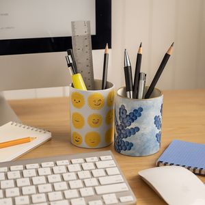 EASTONDALE SET OF 2 WHITE PENCIL CUP 5 (IN) 8