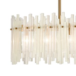 Brinicle 36'' Wide 6-Light Linear Chandelier - Aged Brass 3