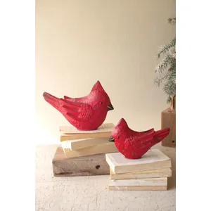 Set of 2 Painted Metal Cardinals 1