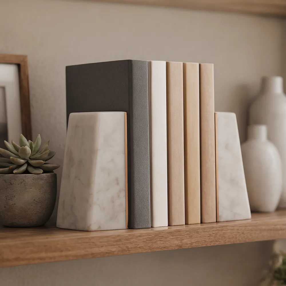PARKWORTH SET OF 2 WHITE BOOKENDS 6 (IN)