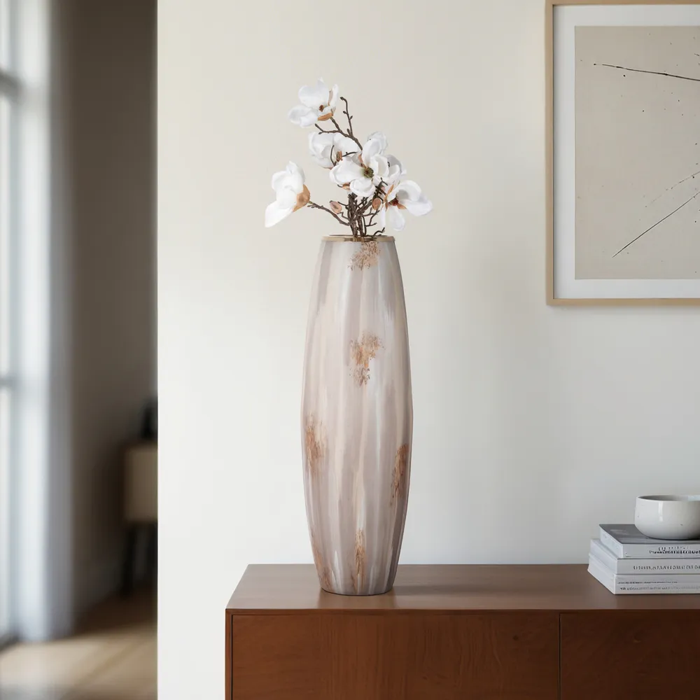 WOODSONCLIFF TAN GLASS VASE 31 (IN)