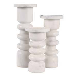 STONERIDGE SET OF 3 WHITE CANDLESTICK 12 (IN) 7