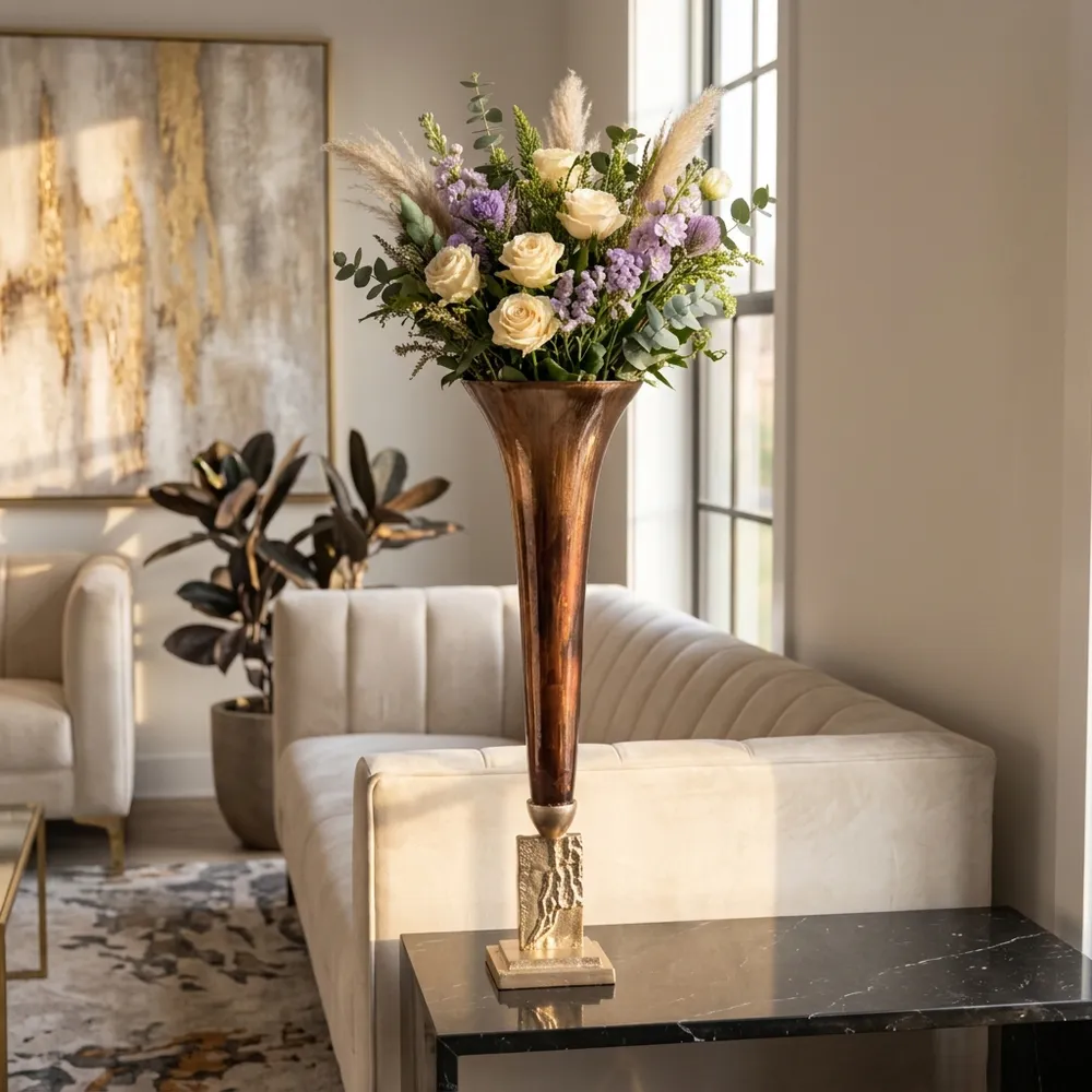 ATLASMILL BRONZE GLASS VASE 31 (IN)