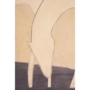 Framed Three White Horses Painting 3