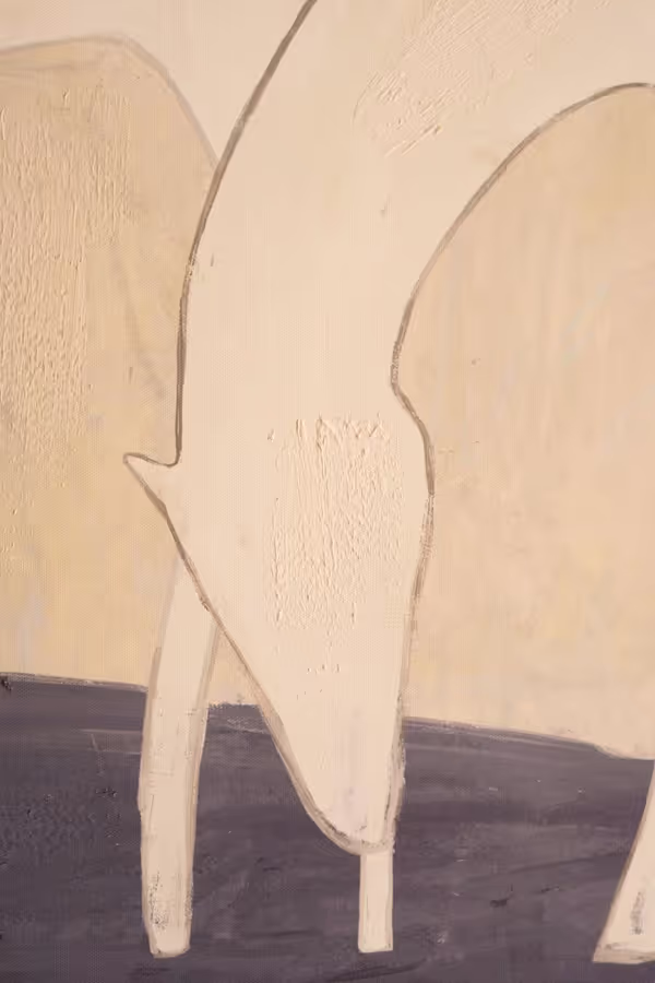 Framed Three White Horses Painting