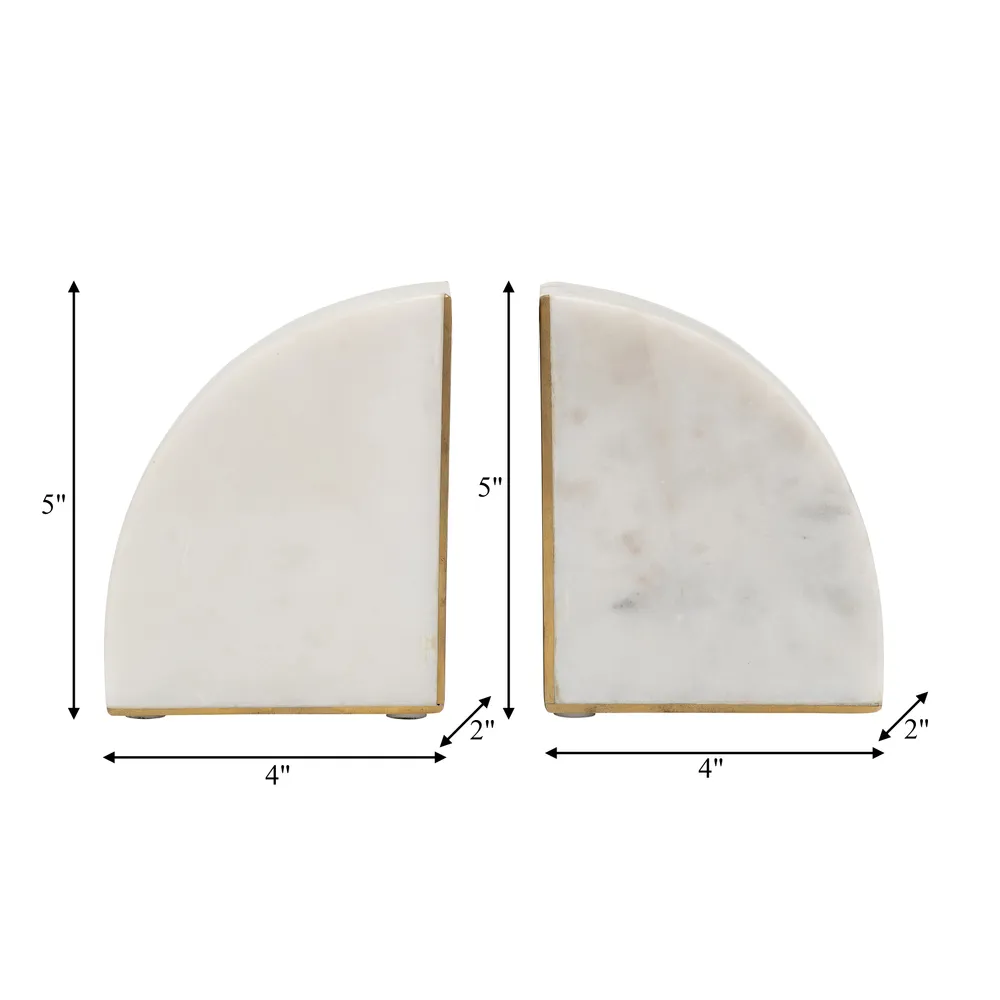 COREYFIELD SET OF 2 WHITE BOOKENDS 5 (IN)