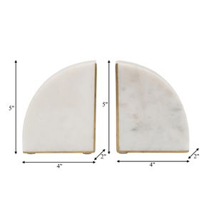 COREYFIELD SET OF 2 WHITE BOOKENDS 5 (IN) 9