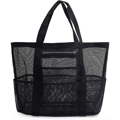 MEGA-MESH BEACH BAG - BLACK