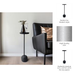 ELDREDCLIFF BLACK ACCENT TABLE 25 (IN) 9