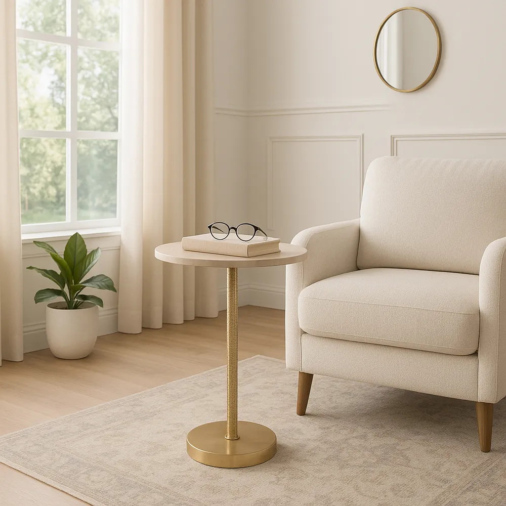 BIRCHWORTH IVORY ACCENT TABLE 25 (IN)