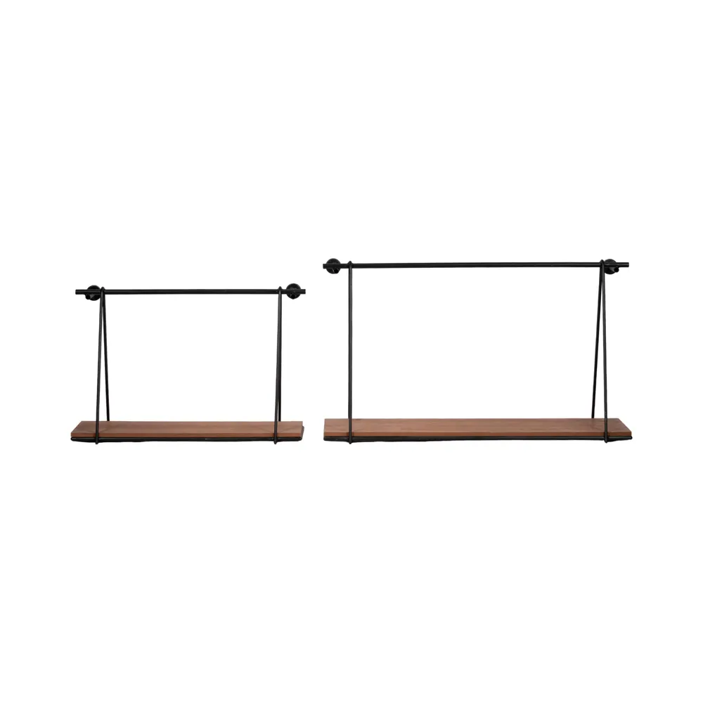 FULTONLEY SET OF 2 BROWN WALL SHELF 14 (IN)