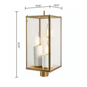 Back Bay 23.25'' High 3-Light Outdoor Post Light - Aged Brass 2