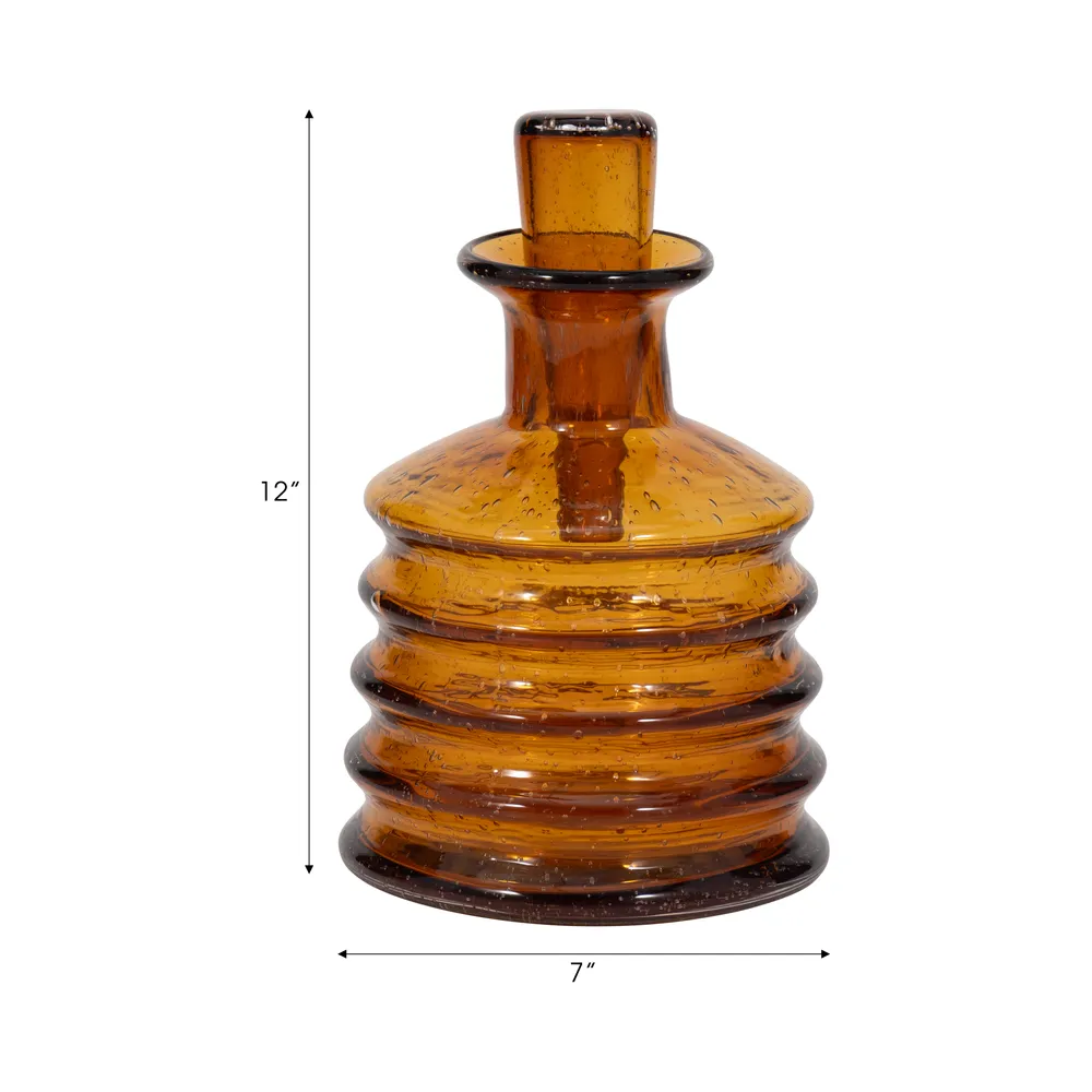 HAMDENWICK ORANGE GLASS VASE 12 (IN)