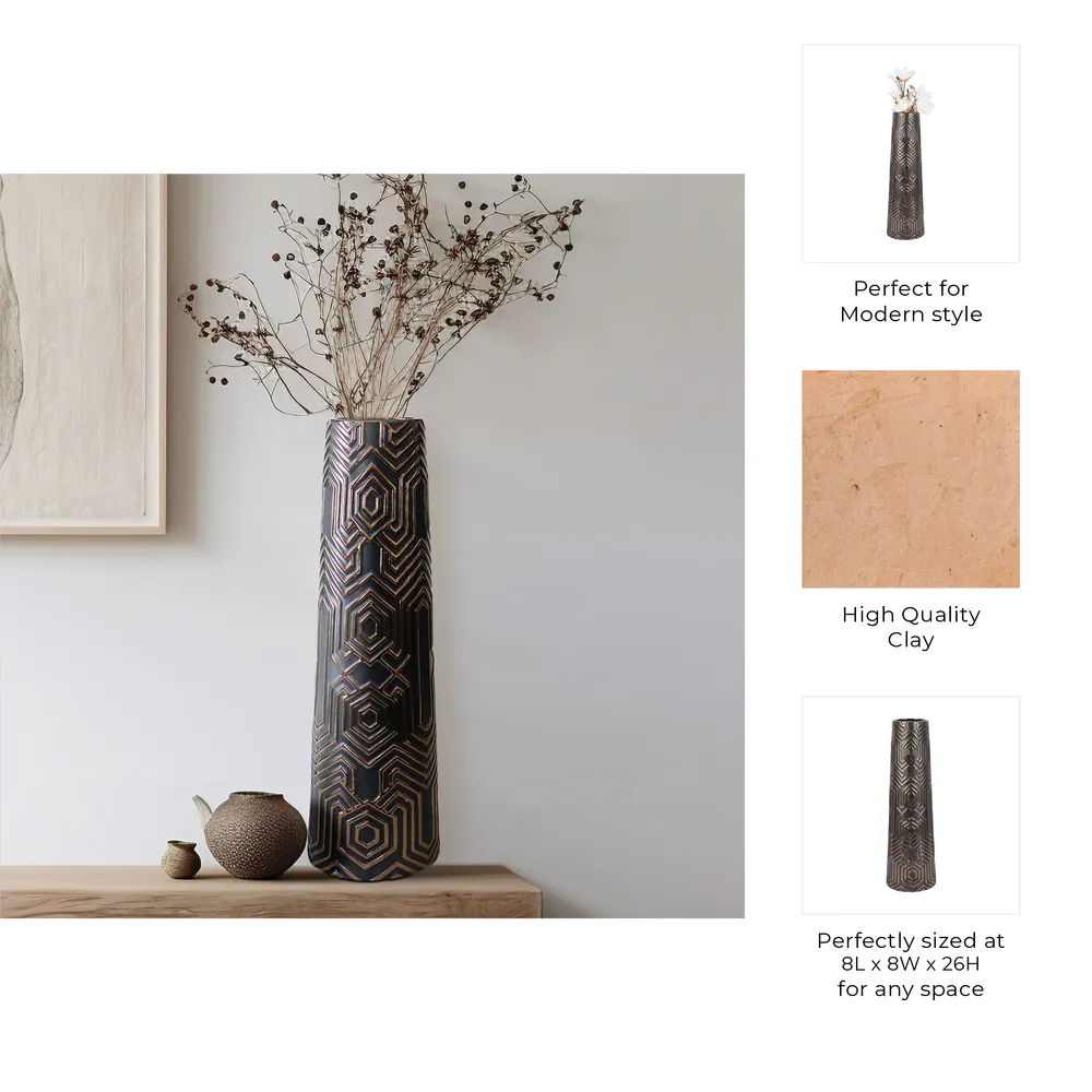 MORGANBROOK BLACK VASE 26 (IN)