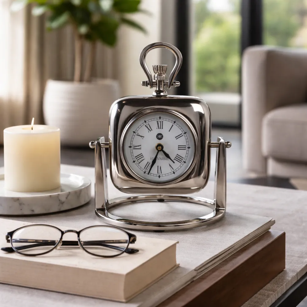HARPERWICK SILVER CLOCK 9 (IN)