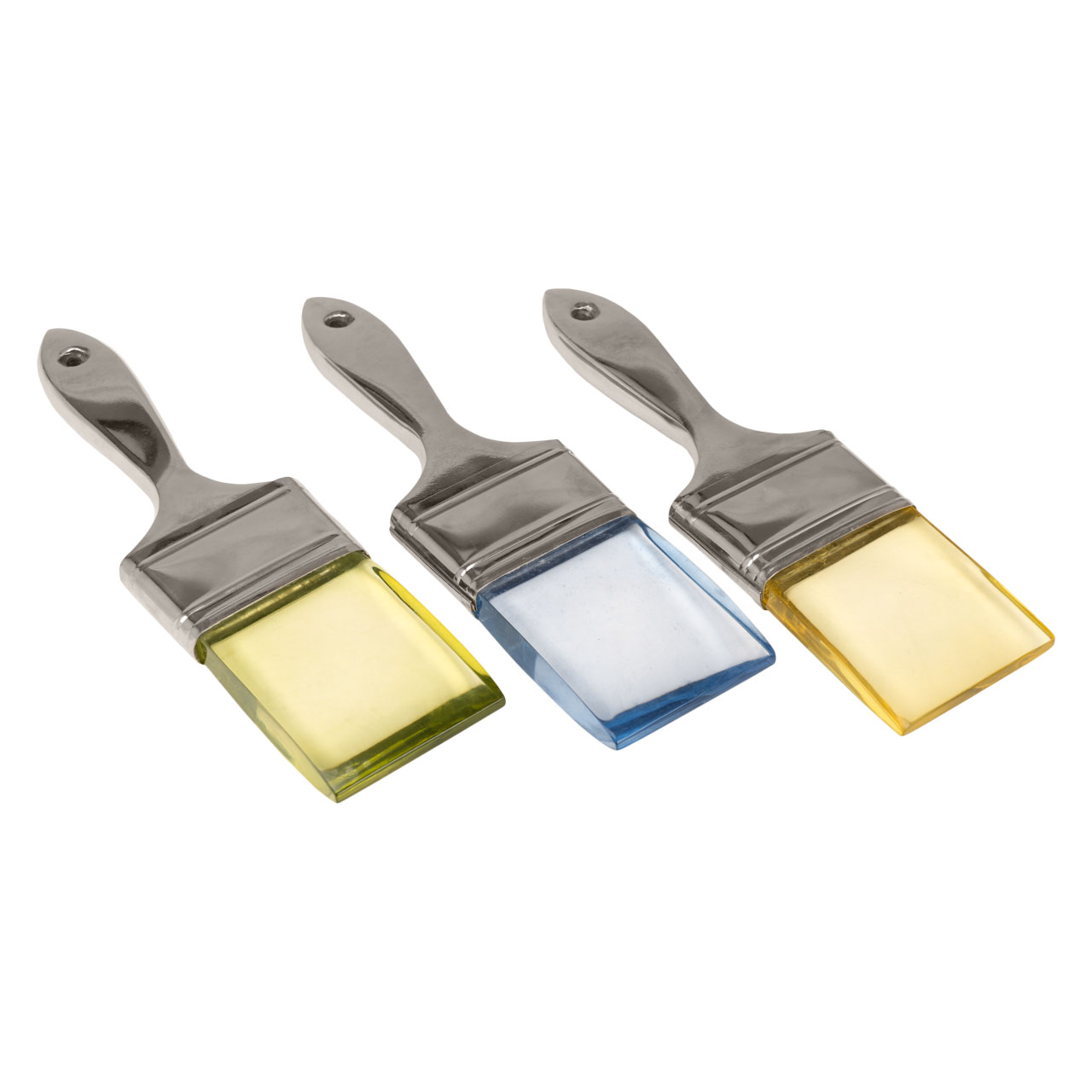 Brushes Silver Wall Art -Set 3 4