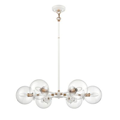Boudreaux 28″ Wide 6-Light Chandelier - Matte White