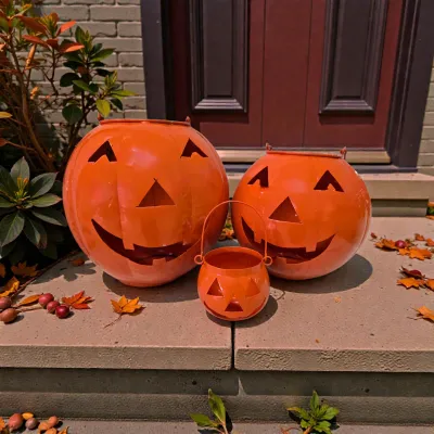 Orange Pumpkin Containers Set of 3