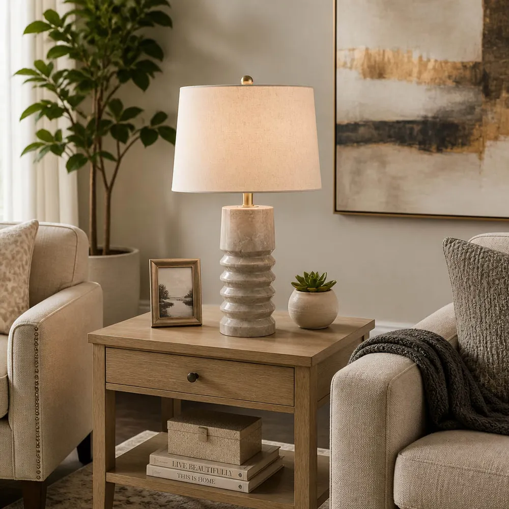 LANESTONE WHITE LAMP 24 (IN)
