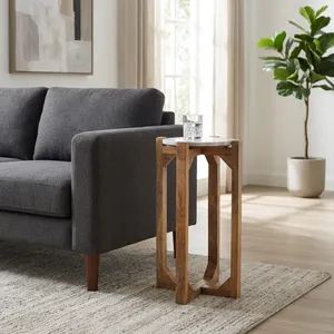 ELWYNOAK IVORY ACCENT TABLE 24 (IN) 9