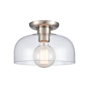 Brewer 10'' Wide 1-Light Semi Flush Mount - Brushed Nickel 1