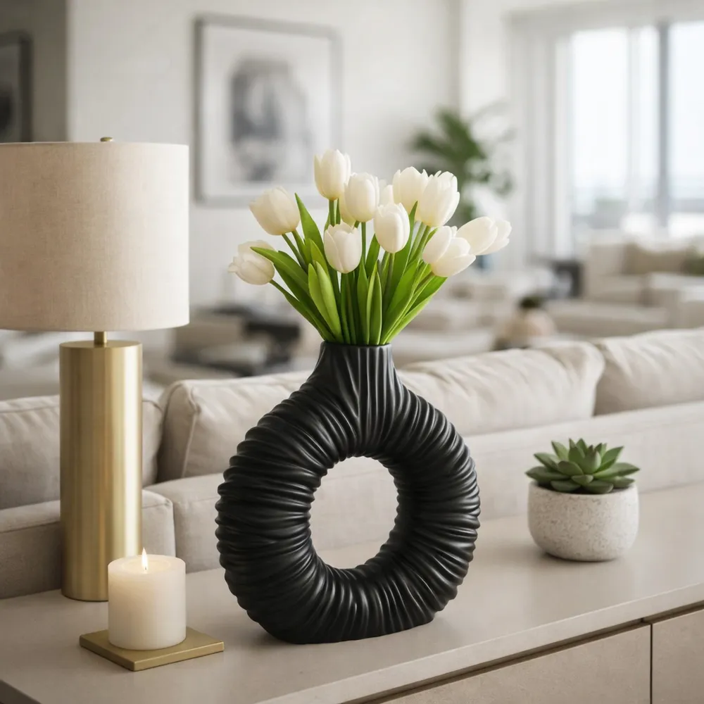 CANTONGATE BLACK VASE 12 (IN)