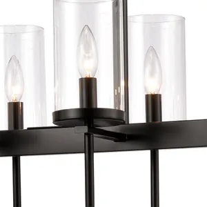 Oakland 32.5'' Wide 8-Light Linear Chandelier - Black 3