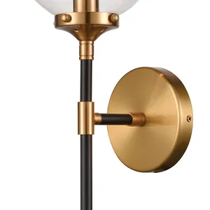 Boudreaux 19″ High 1-Light Sconce - Matte Black with Antique Gold 3
