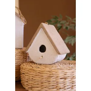 Set of 2 Cement Birdhouses 3