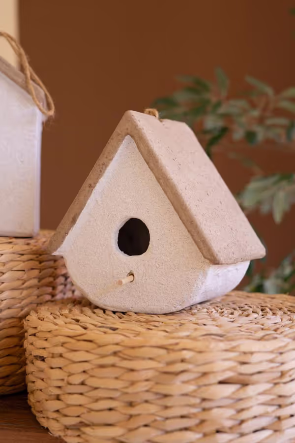 Set of 2 Cement Birdhouses