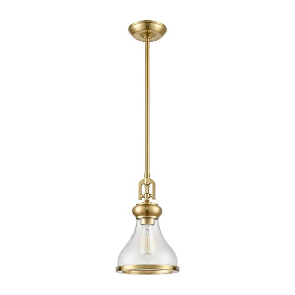 Rutherford 8.5'' Wide 1-Light Mini Pendant - Satin Brass