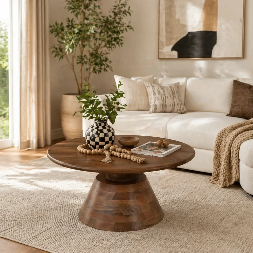 RUTHBURN BROWN COFFEE TABLE 17 (IN)