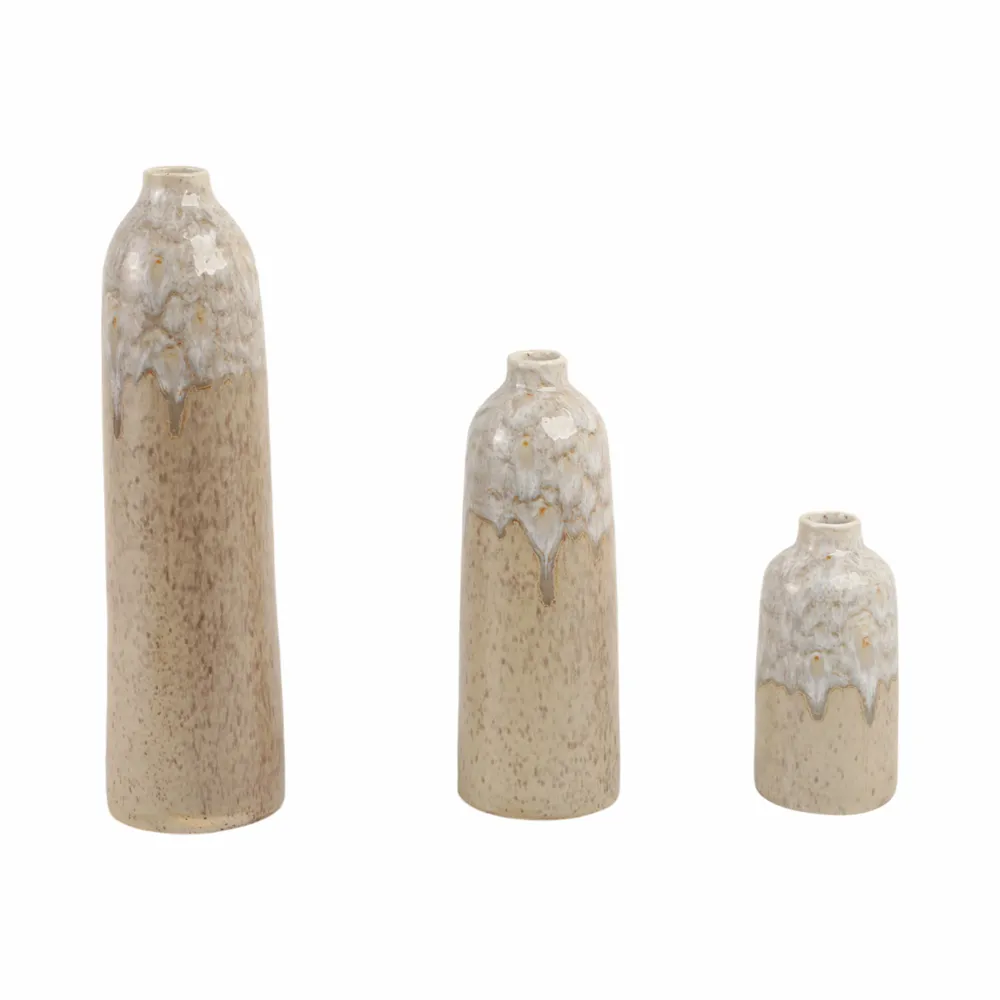 KELSEYLAKE SET OF 3 TAN VASES 16 (IN)