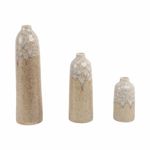 KELSEYLAKE SET OF 3 TAN VASES 16 (IN) 4