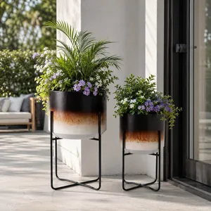 NICOLEHAM SET OF 2 BROWN PLANTER 23 (IN) 2