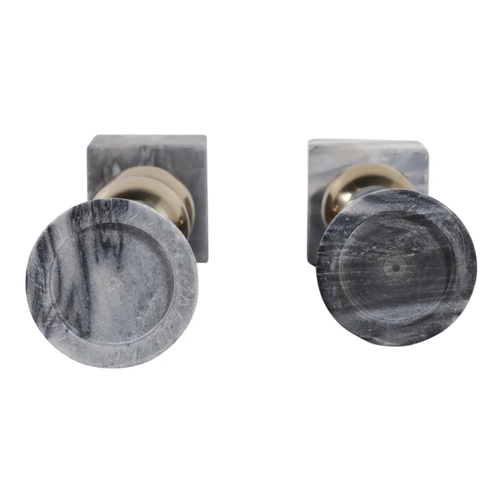 DUTTONGATE SET OF 2 GRAY CANDLE HOLDER 12 (IN)