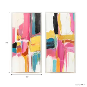 MAXWELLWELL SET OF 2 PINK ART 50 (IN) 8