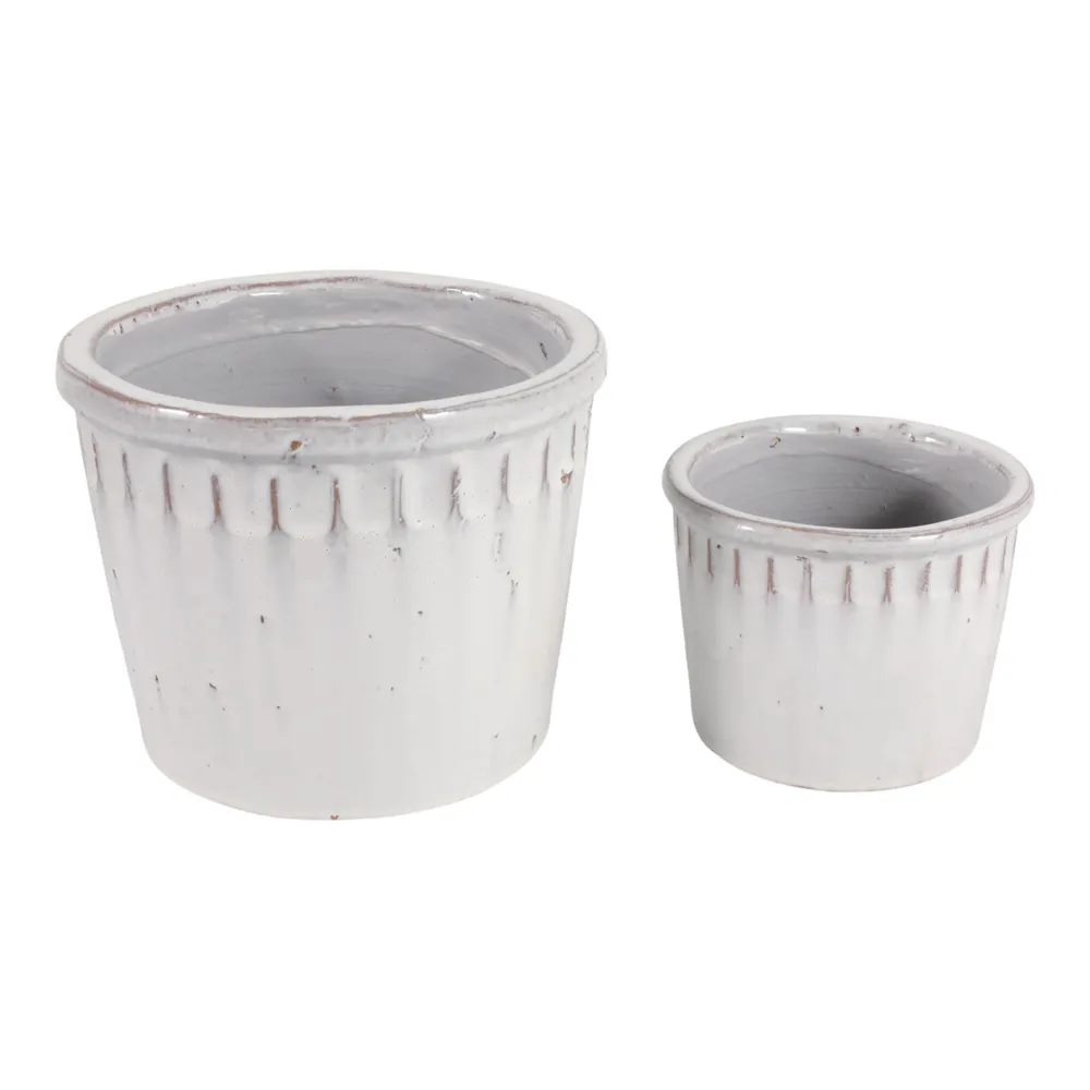 KENDALLWICK SET OF 2 WHITE PLANTER 8 (IN)