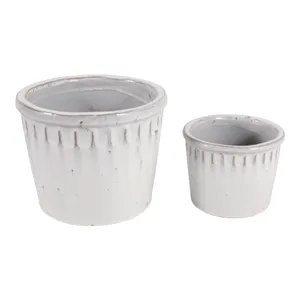 KENDALLWICK SET OF 2 WHITE PLANTER 8 (IN) 6