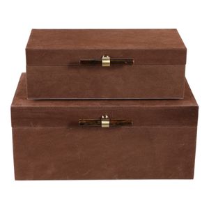 DORSETRUN SET OF 2 BROWN BOXES 7 (IN) 5