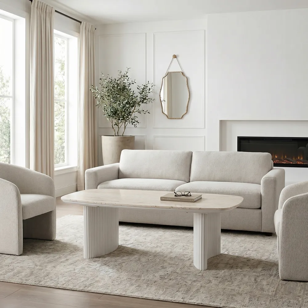 BERGENWELL IVORY COFFEE TABLE 17 (IN)