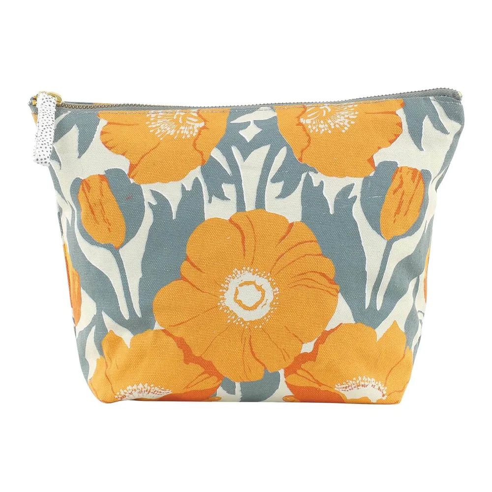 Icelandic Poppies Gold Large Essential Canvas Pouch