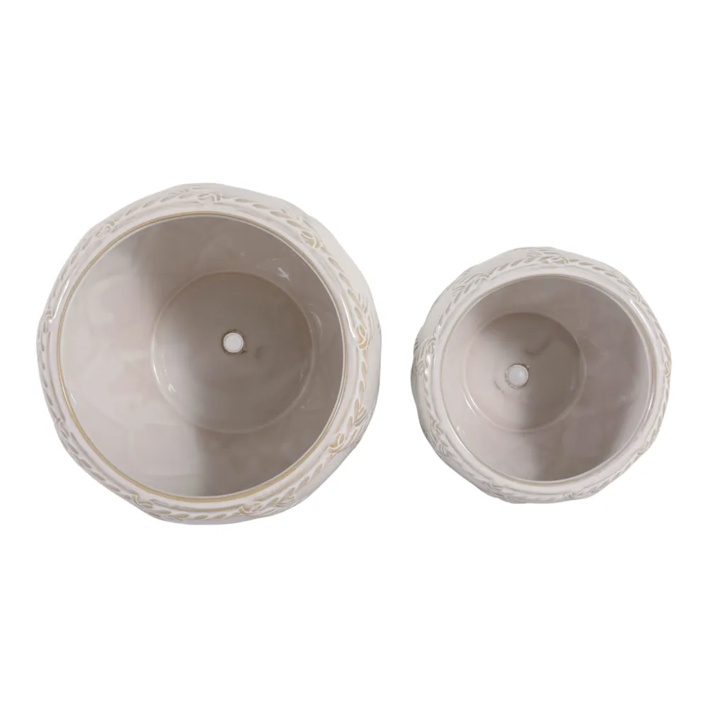 HARDWICKGATE SET OF 2 IVORY PLANTER 7 (IN)