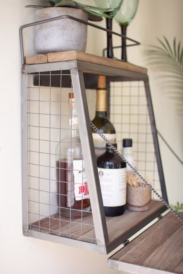 Wall Bar with Fold Down Shelf