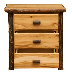 Hickory Log XL Three Drawer Nightstand - Espresso 5